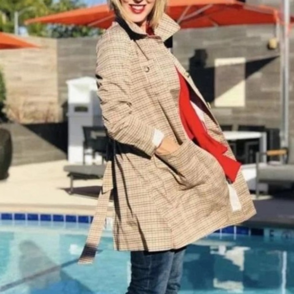 CABI Houndstooth Sherlock Trench Coat - Medium - Picture 3 of 9